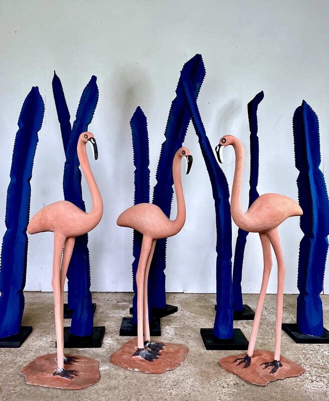 Concrete Pink Flamingos - Flamands roses en beton 