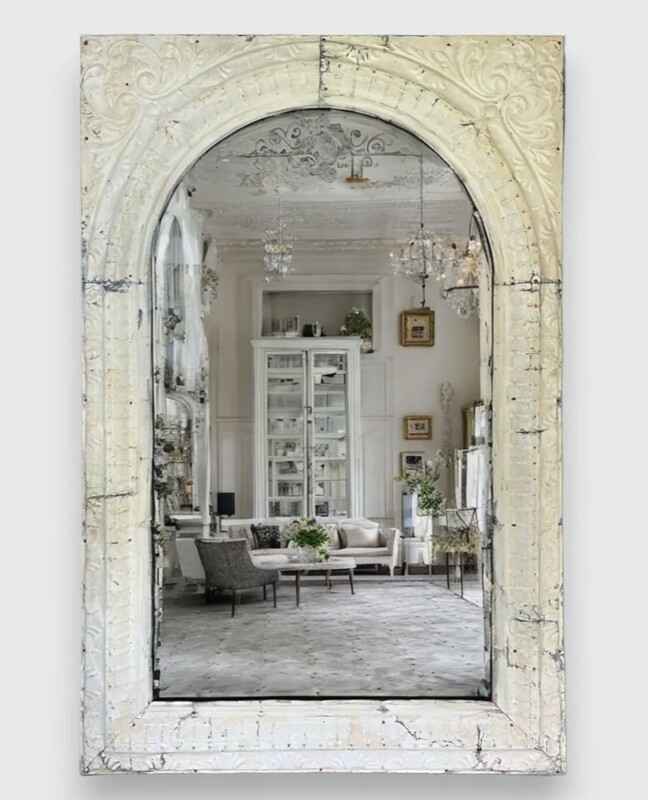 Miroir Arche plaques Victoriennes Mirror Tintiles patina antiques decoration 