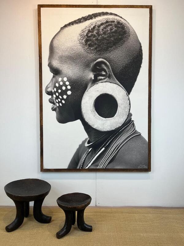 Mursi Tribe South Ethiopia / portrait of a Mursi woman 