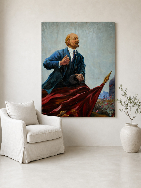 PROPAGANDA ! Original Russion political oil painting 