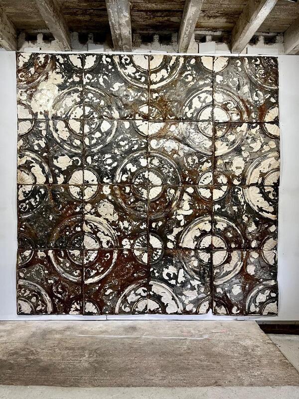 Wall Mur plaques Victoriennes réalisation propriété en Normandie