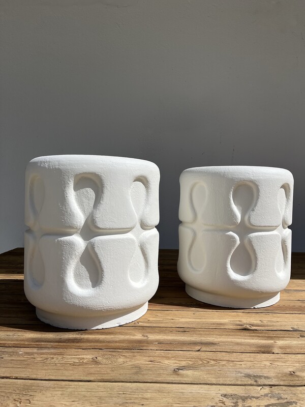 Willy Guhl Pots paire white design planter fibrociment 